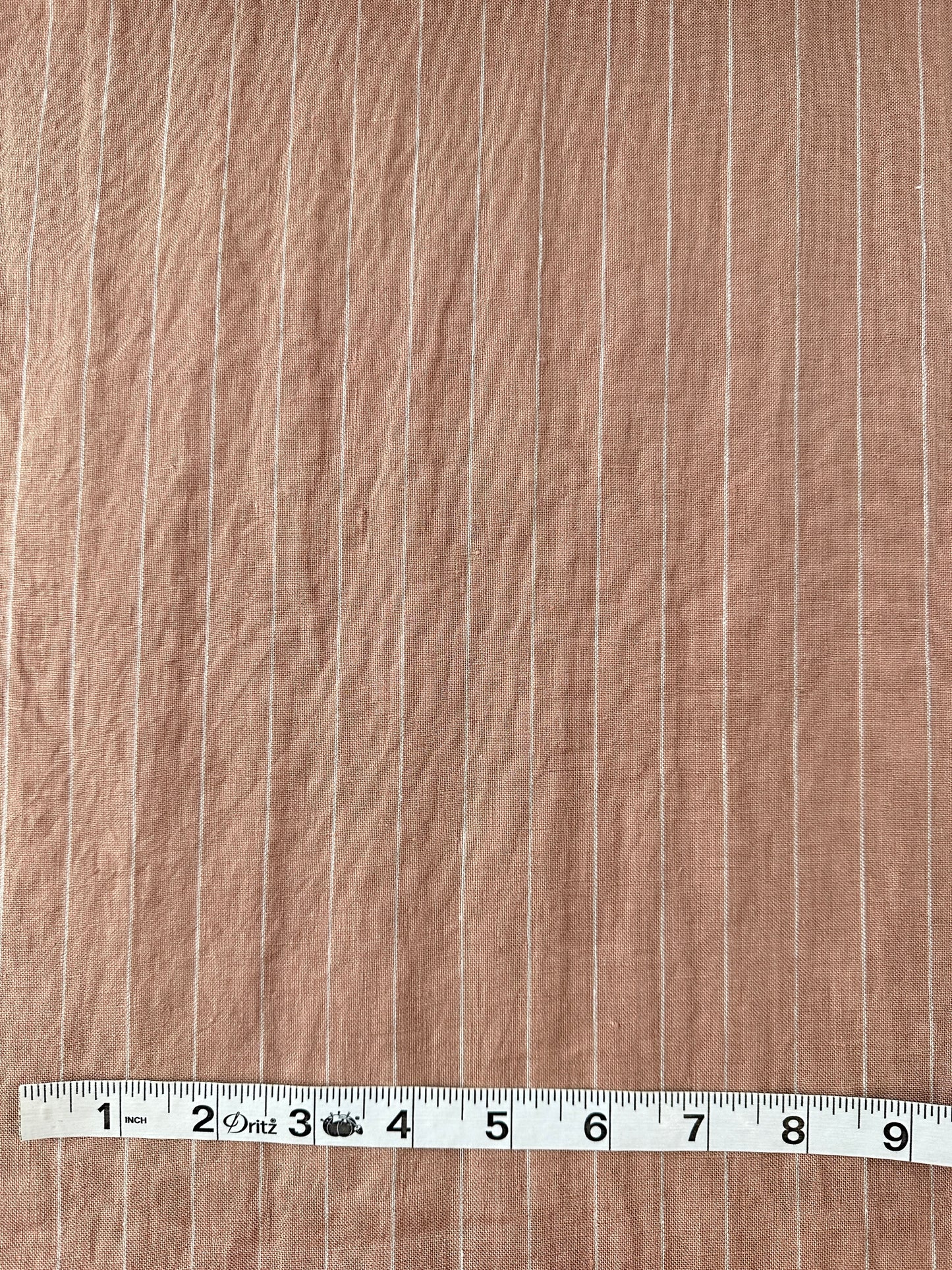 Linen Sheeting, Pin Stripe, Rose Gold