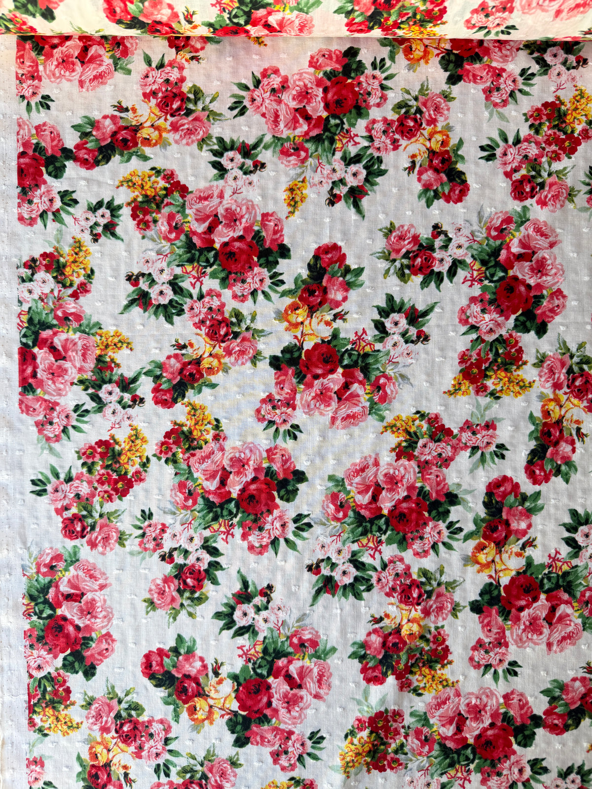 Cotton Lawn, Swiss-dot Floral