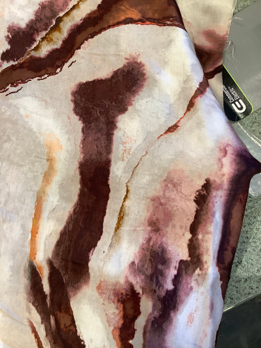 Rayon/Viscose Prints, Silky Handfeel – Silver/Merlot