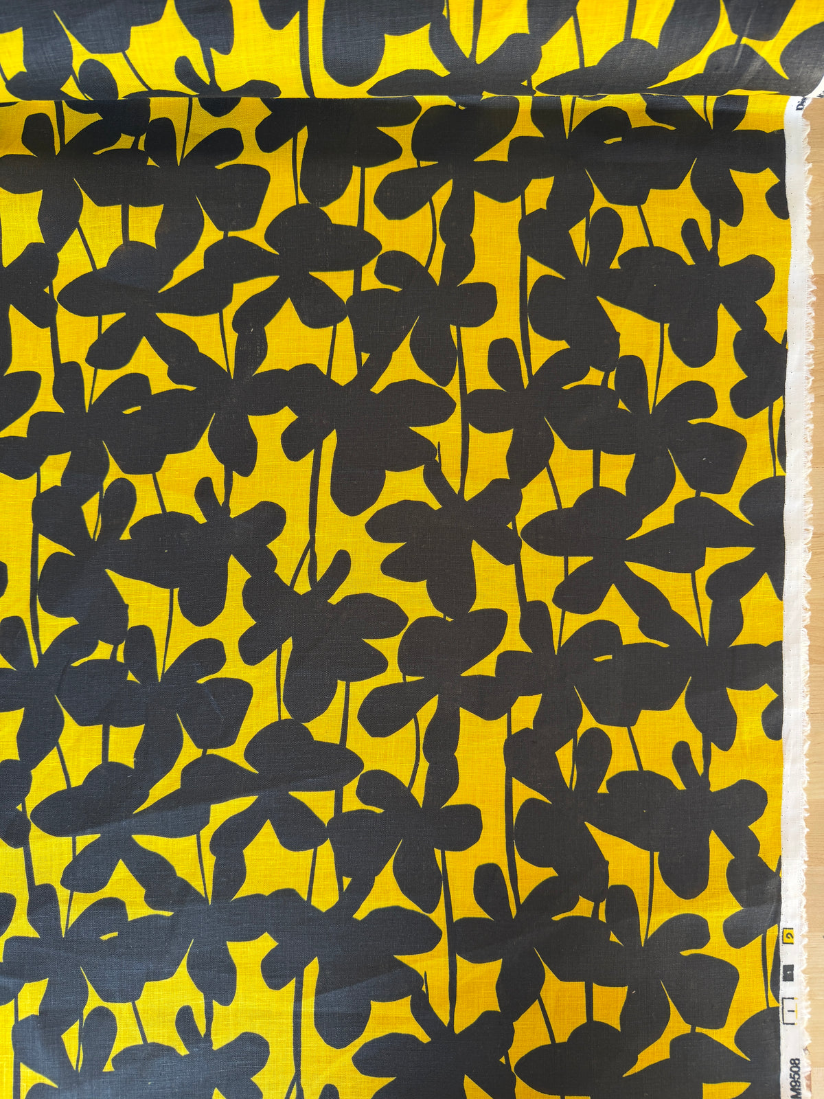 Linen, Black/Yellow Floral