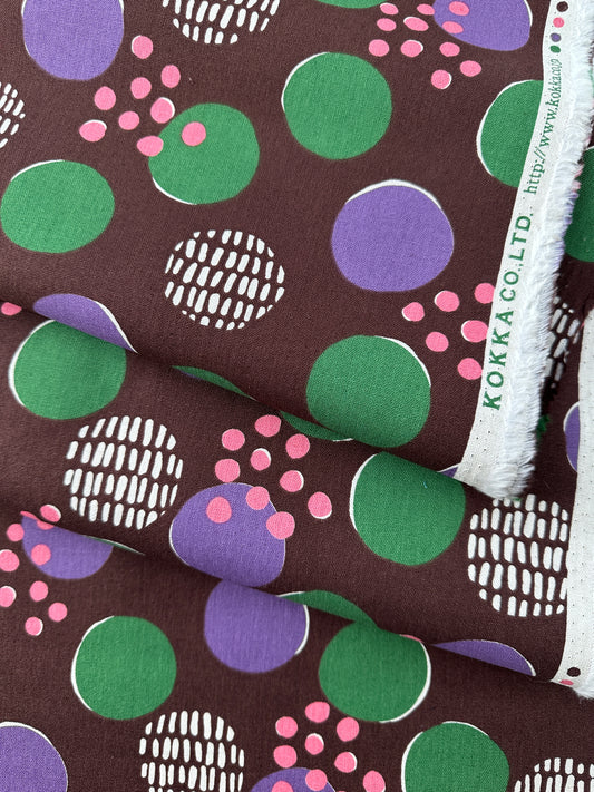 Kokka Fabrics, Canvas/Duck, Art Geome – Burgundy