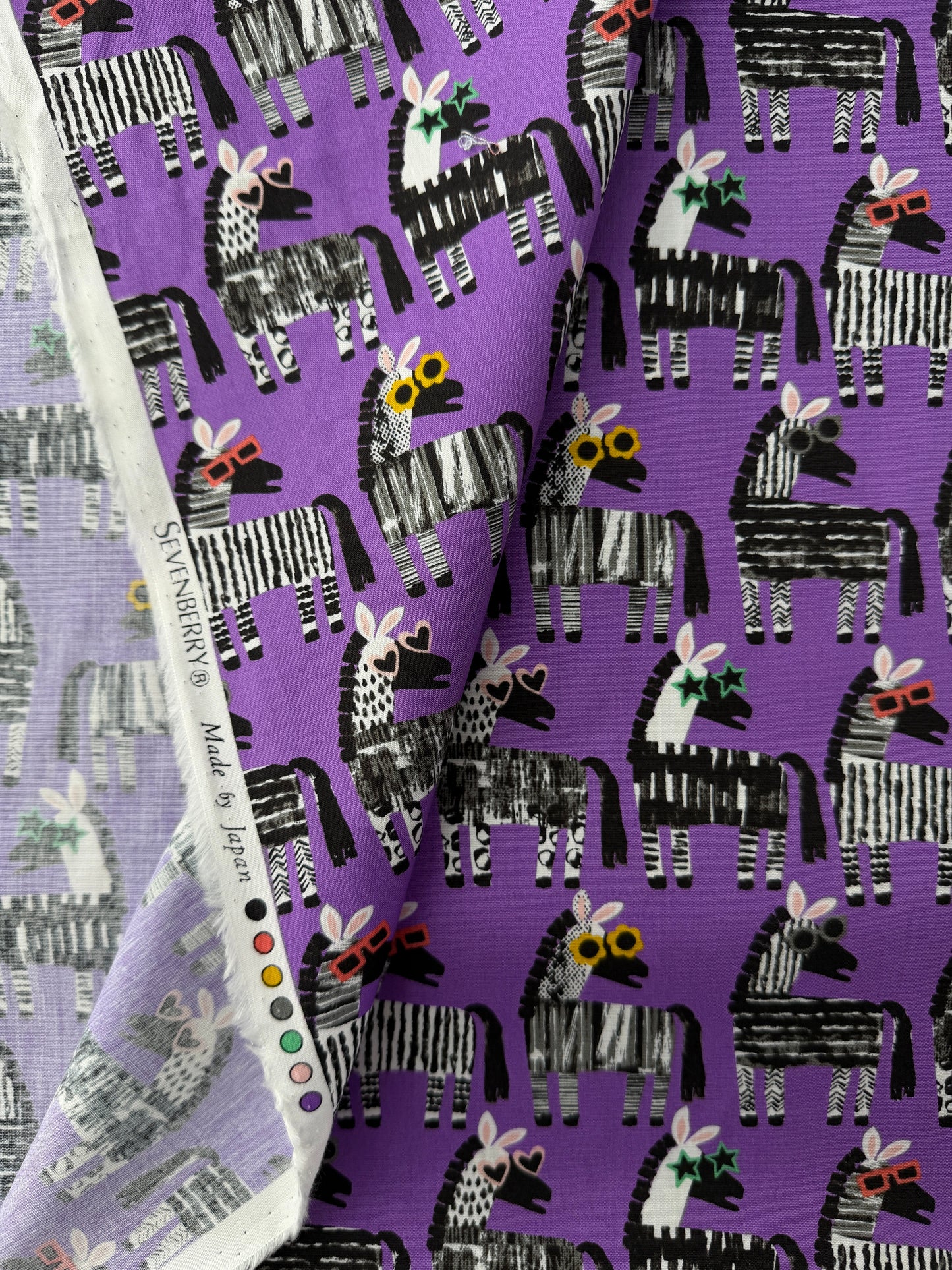 Sevenberry Cotton Broadcloth, Celebrity Zebra