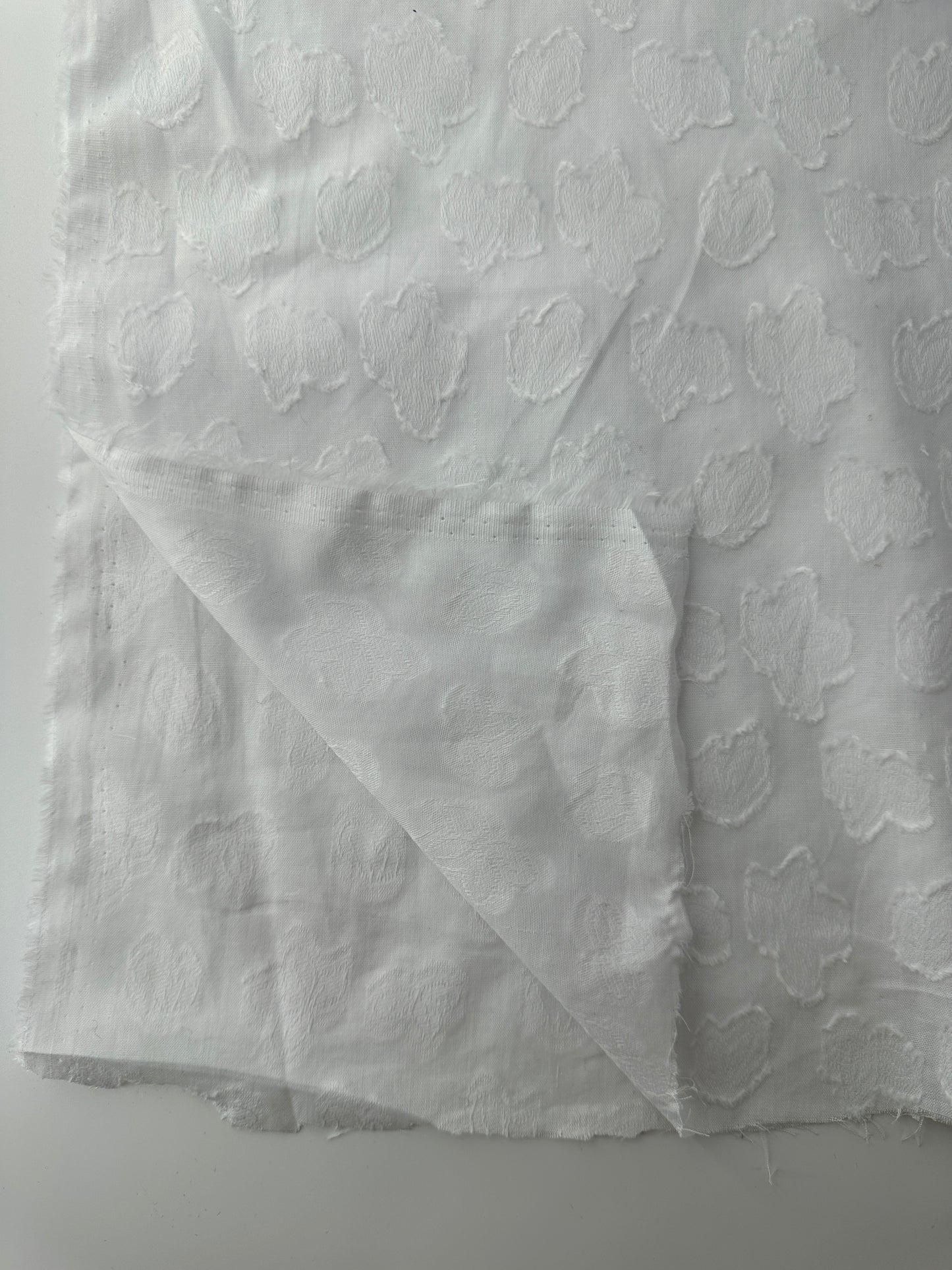 Cotton Lawn, Clip Dot, Amoeba Shapes, White