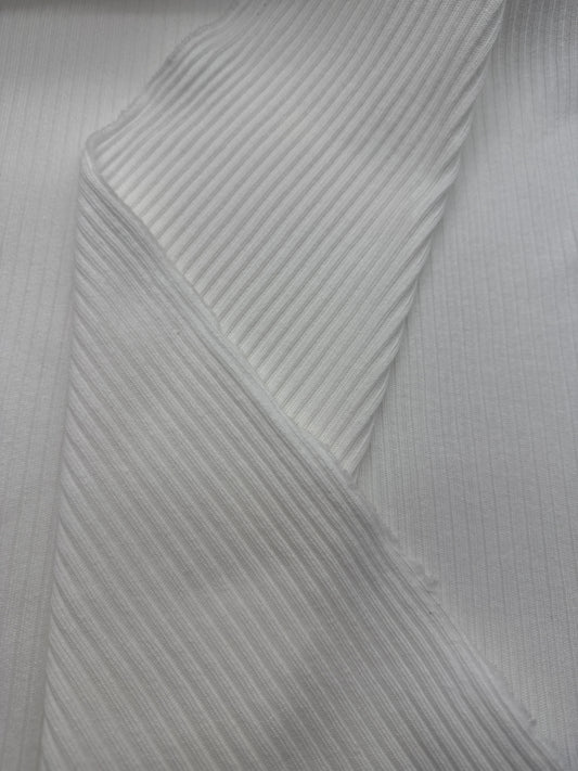 Cotton 6x3 Rib, White, 311 gsm