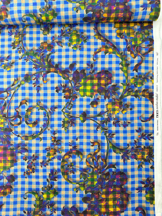 Nora Cotton Sheeting, Floral Gingham