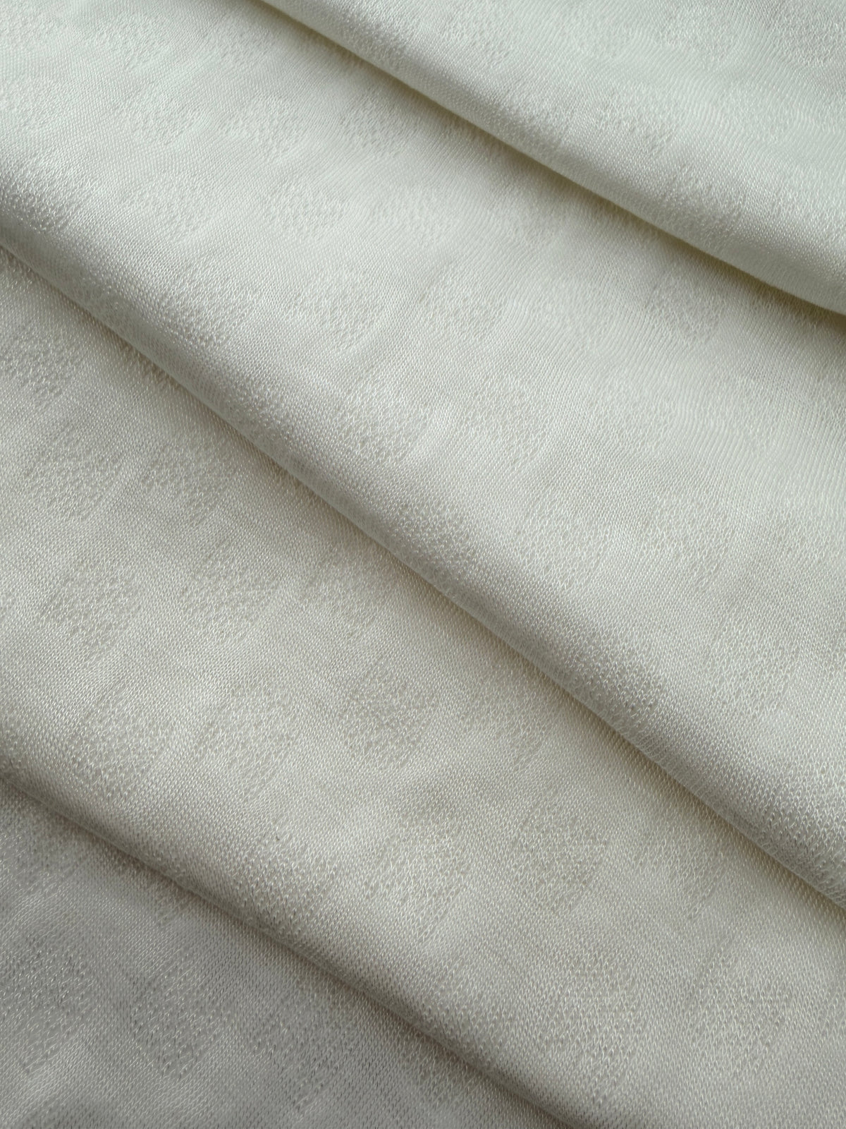 Designer Deadstock Tencel/Cotton Double Knit, Cat Heads - Off-White, 212 gsm