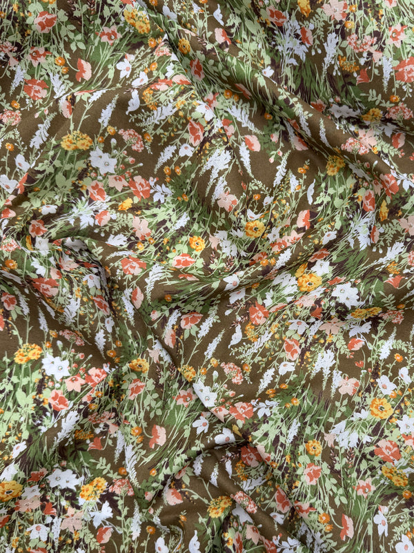 Kokka Cotton Lawn, Spring Floral - Olive