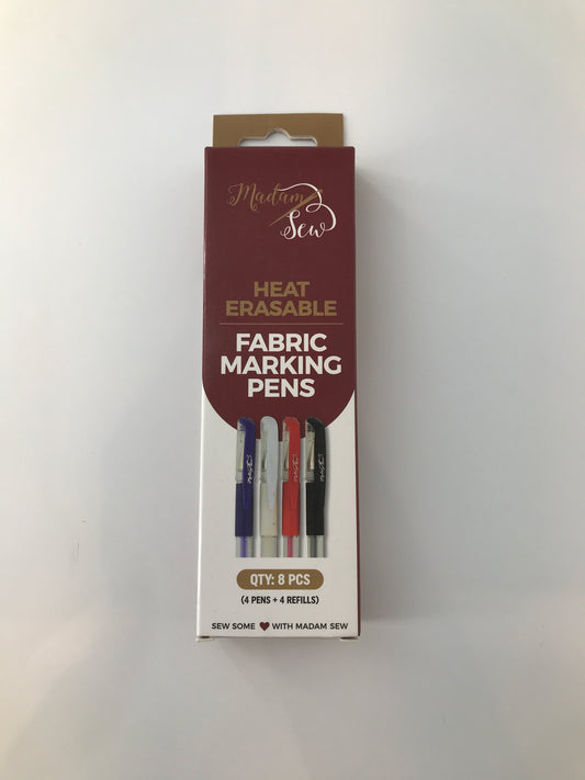 Madam Sew Heat Erasable Fabric Marking Pens + Refills