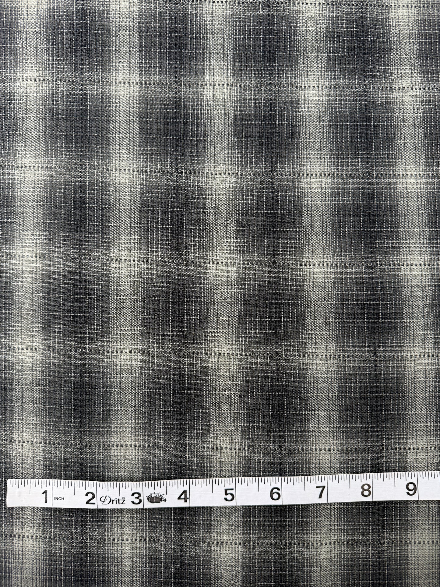 Japanese Cotton Yarn Dye Shirting, Olive Ombre Plaid