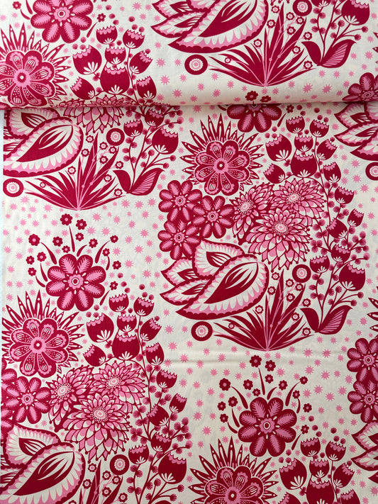 Anna Maria Cotton Sheeting, Overdressed, Totem in Red