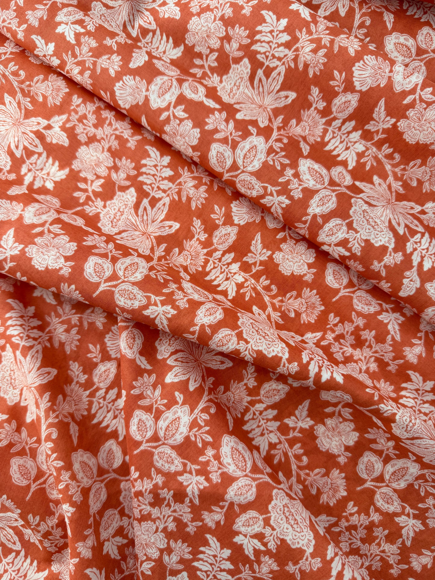 Sevenberry Cotton Lawn, Scattered Floral - Apricot