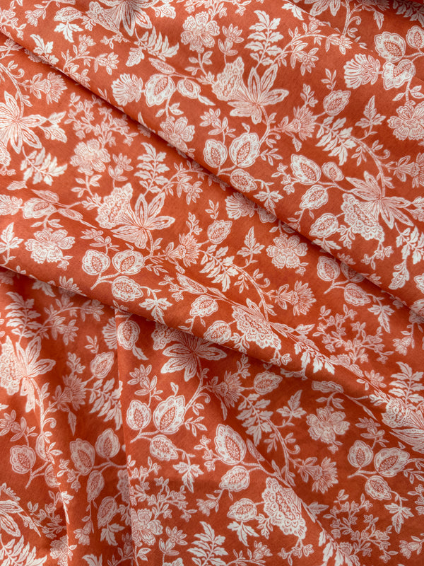 Sevenberry Cotton Lawn, Scattered Floral - Apricot