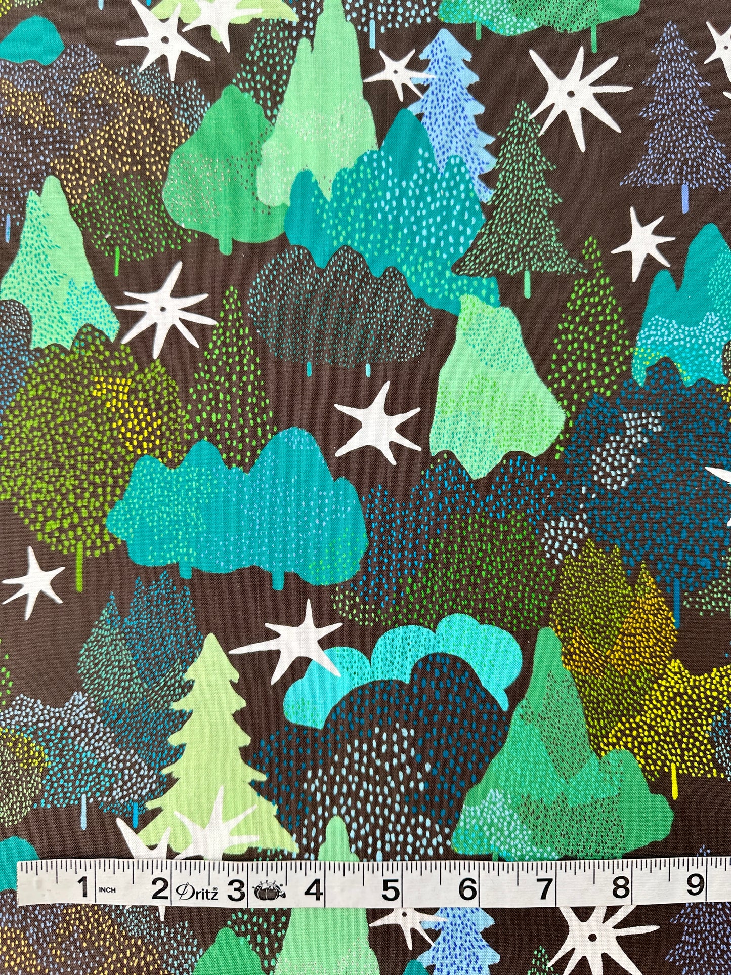 Japanese Cotton, Sheeting, Trees – Dark Brown