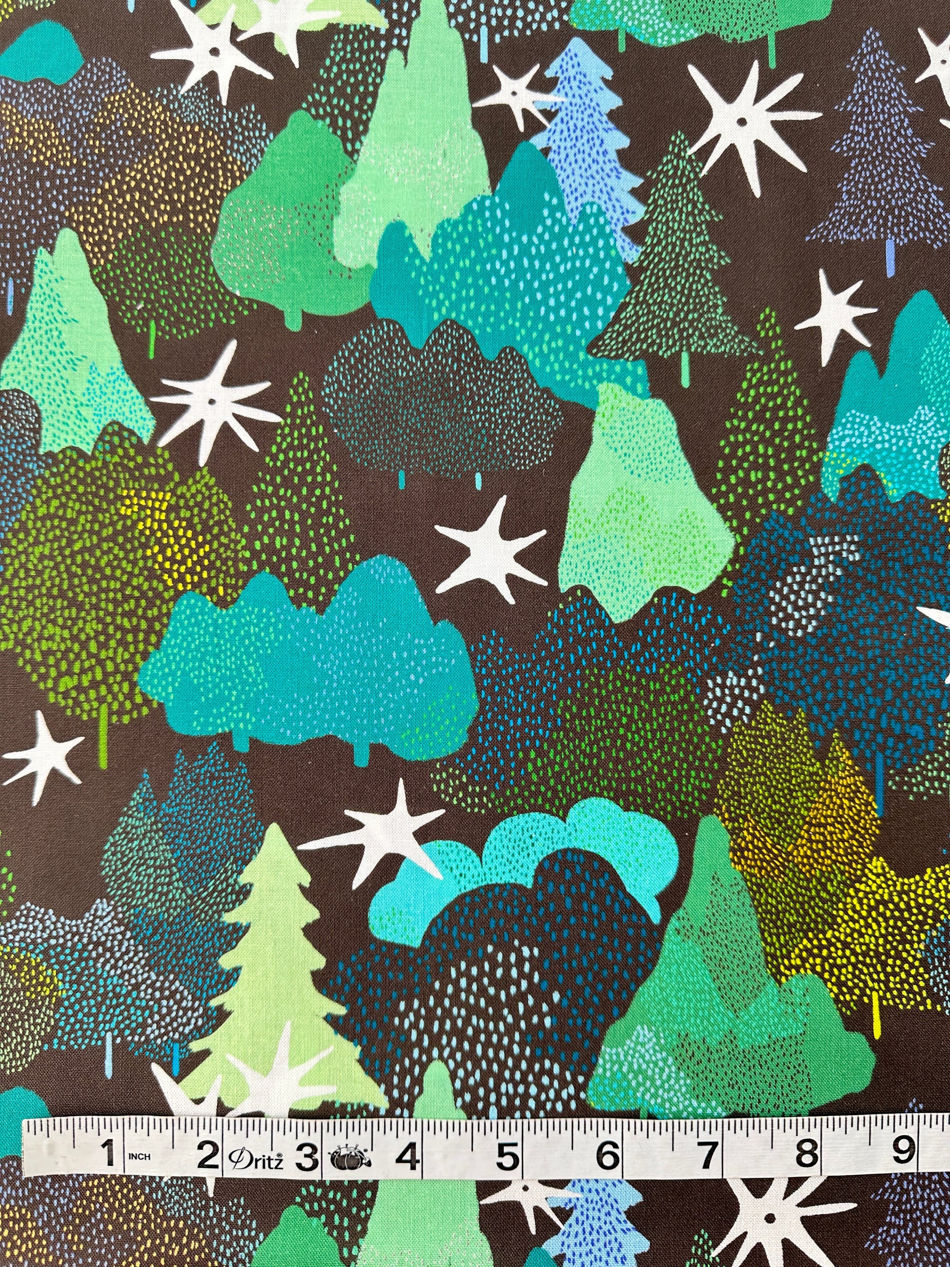 Japanese Cotton, Sheeting, Trees – Dark Brown