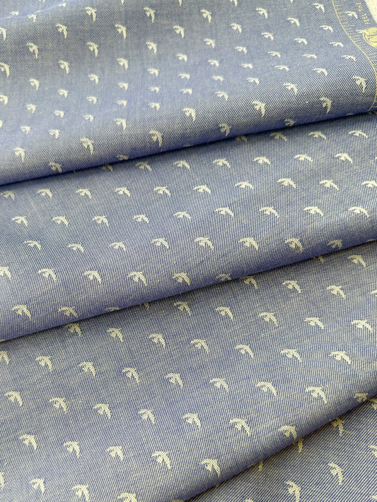 AGF Premium Cotton, Picnic Wovens, Birds - Blue Jay