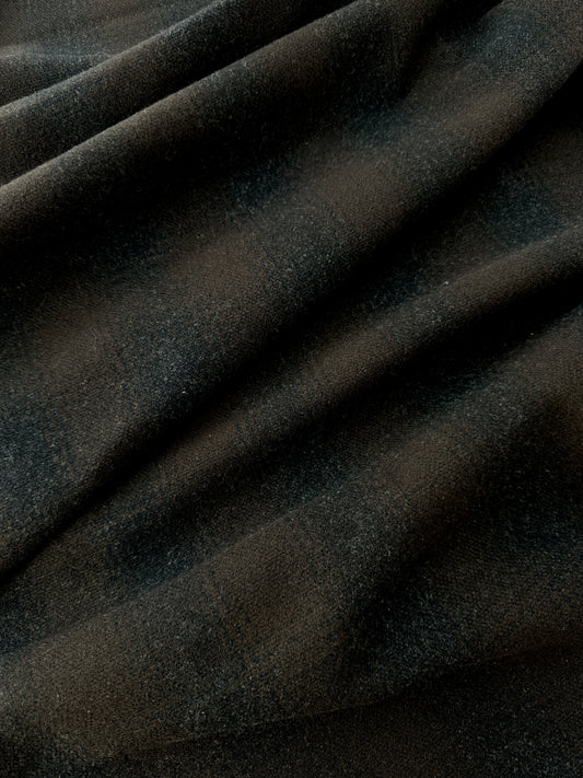 Wool Canvas, Shadow Check, Brown/Charcoal