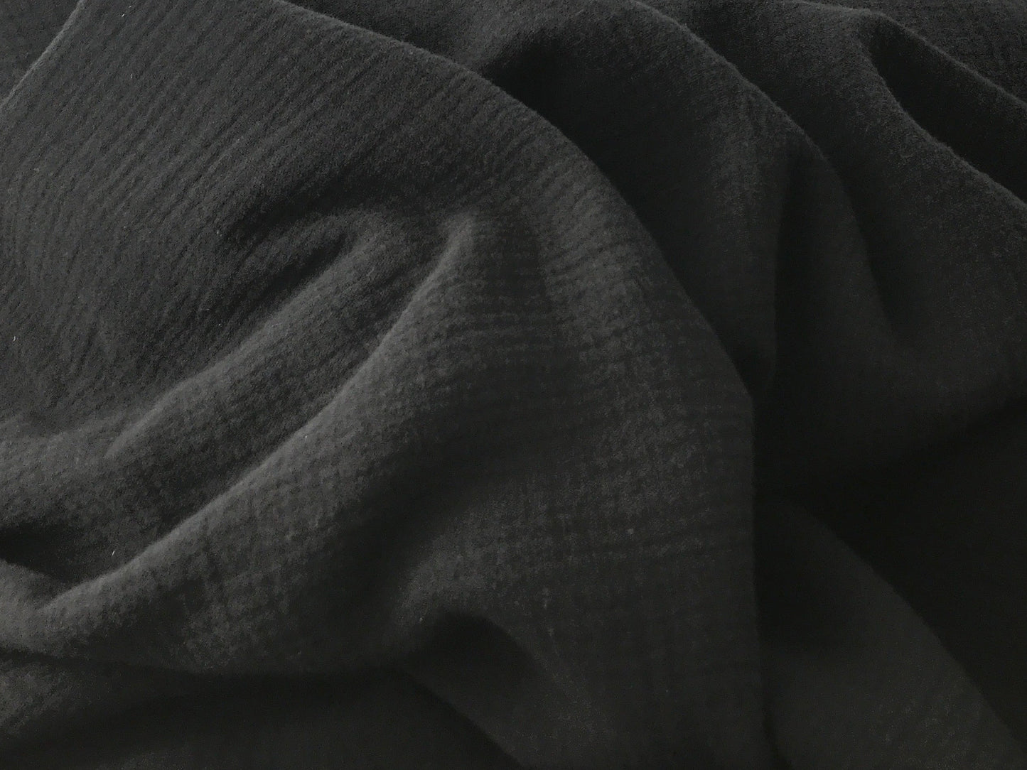 Cotton Double Gauze, Bubble Texture – Black