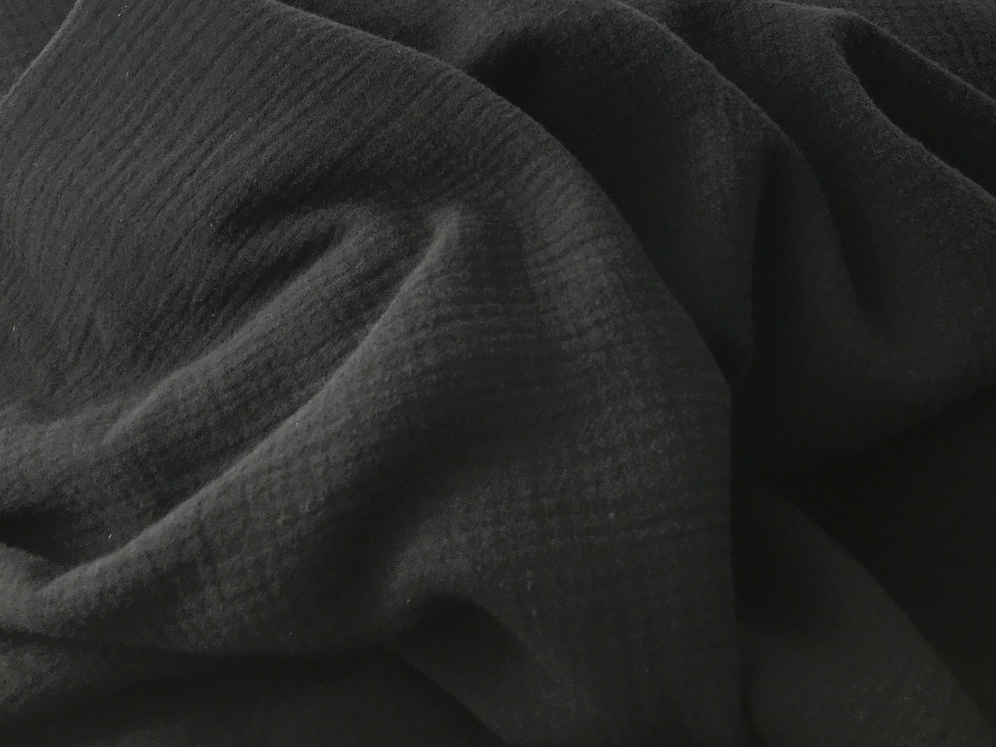 Cotton Double Gauze, Bubble Texture – Black