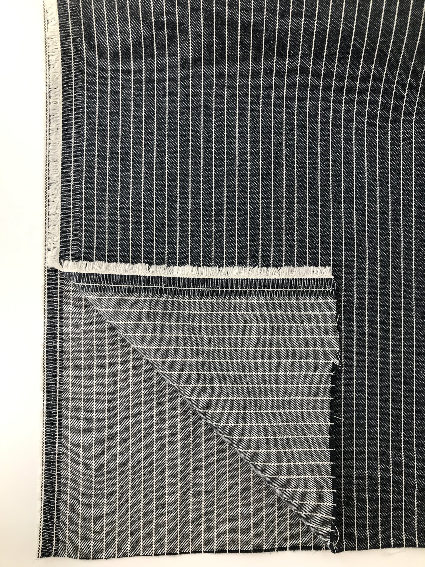 Japanese Denim, Cotton, Yarn Dyed 1/4” Stripe, 8 oz