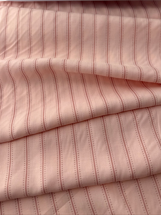 Rayon Lawn, Vertical Tonal Stripe, Pale Pink