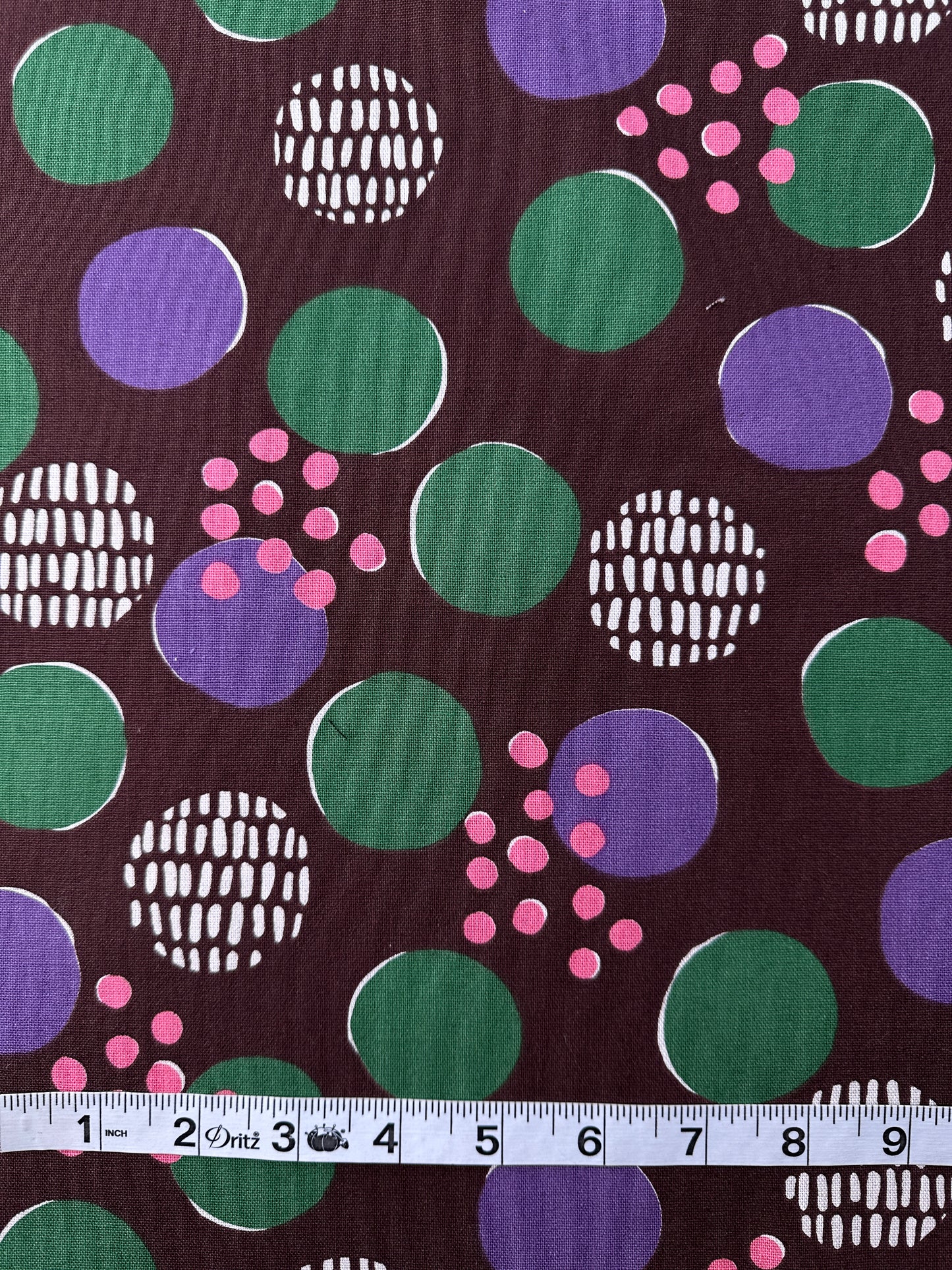 Kokka Fabrics, Canvas/Duck, Art Geome – Burgundy