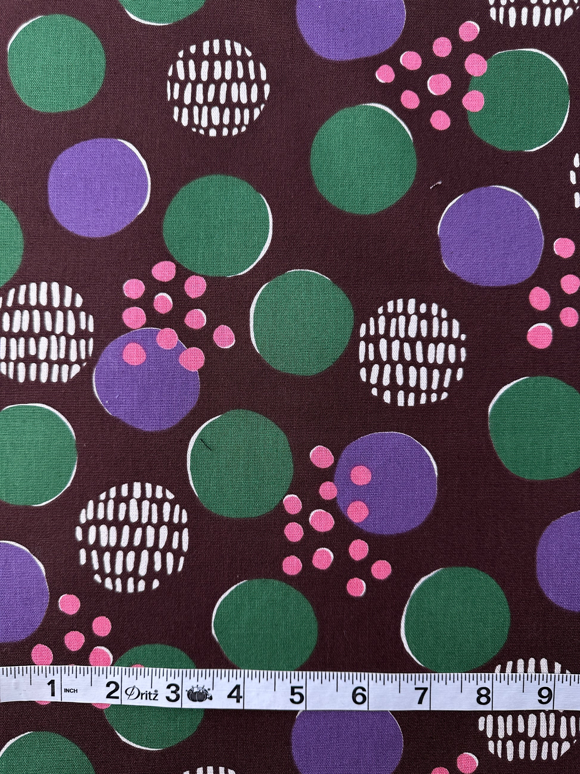 Kokka Fabrics, Canvas/Duck, Art Geome – Burgundy