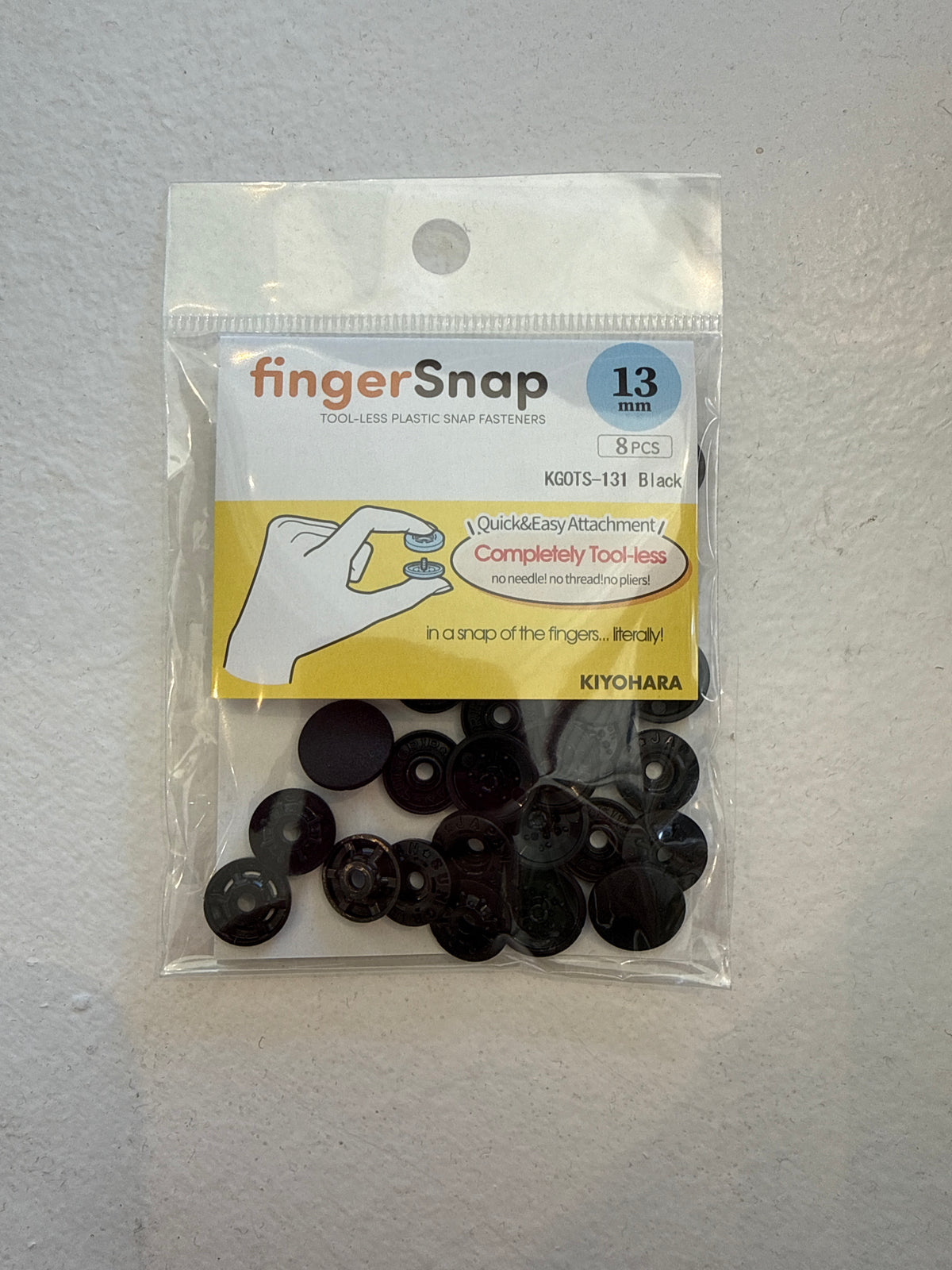 Tool-less Plastic Snaps, Black, 13 mm