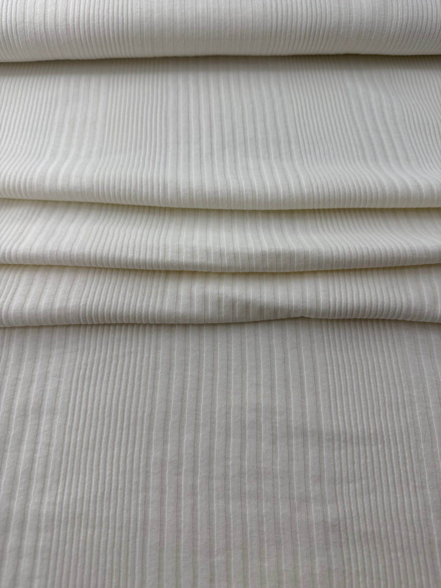 Cotton Variegated Rib, 132 gsm - Ivory