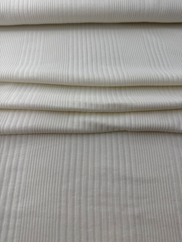 Cotton Variegated Rib, 132 gsm - Ivory