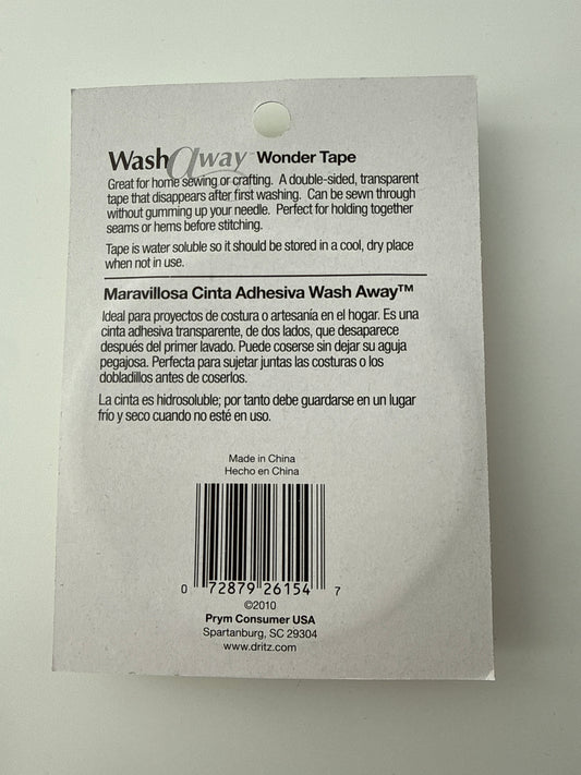 Wash Away Wonder Tape, 1/4", 10 yd/package