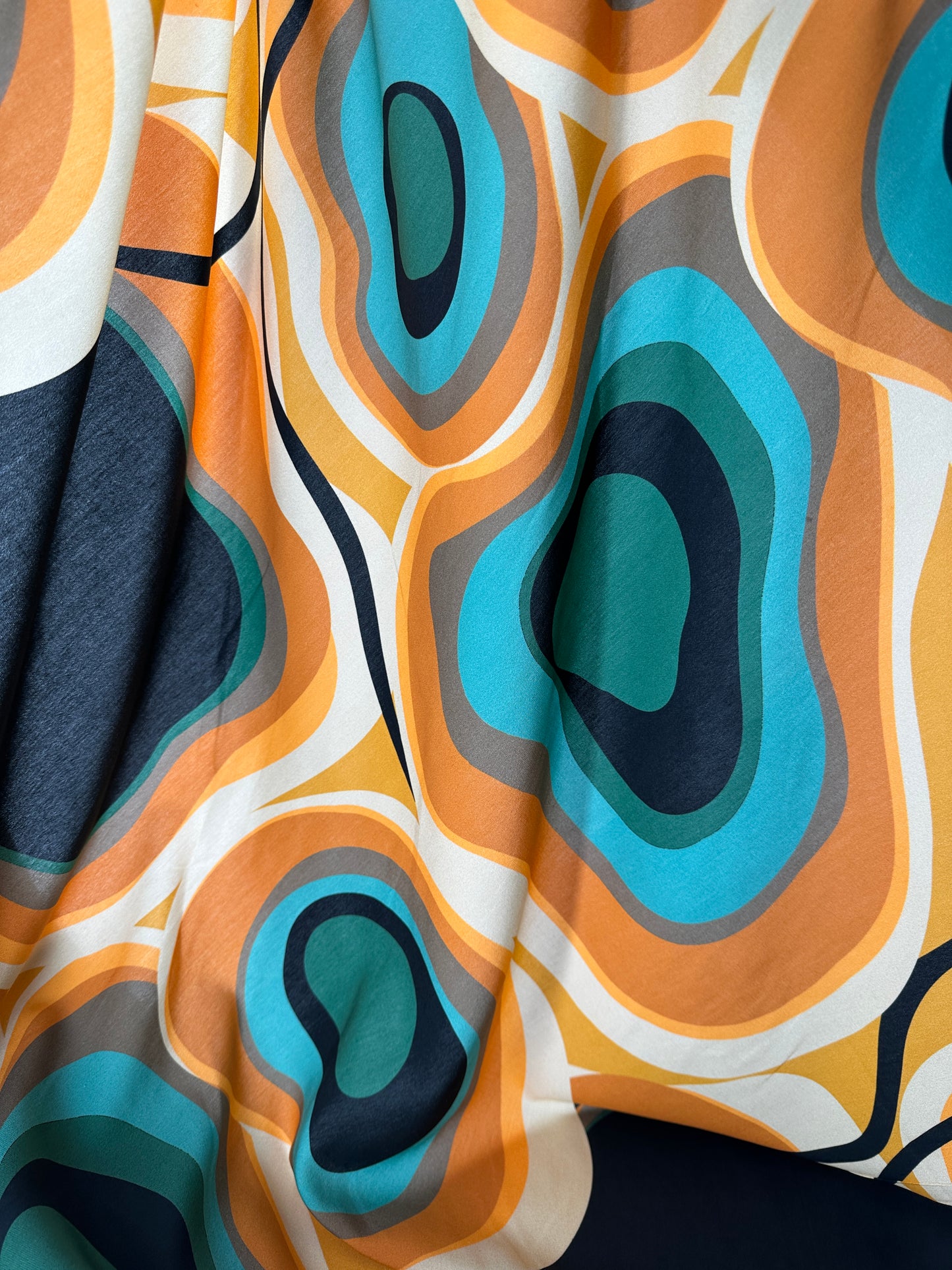 Viscose Challis, Free Form Print