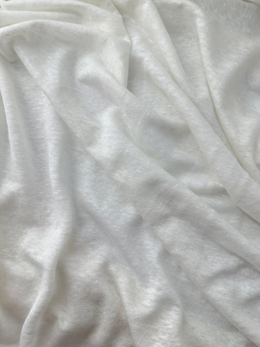 Linen Single Jersey – Gray/Ivory Stripe