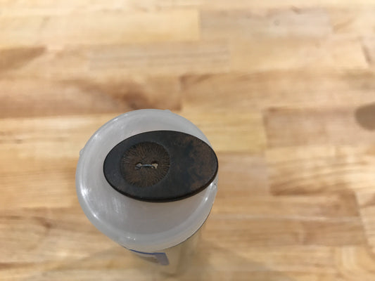Dark Brown Wood Oval with Circle Carving 28 mm