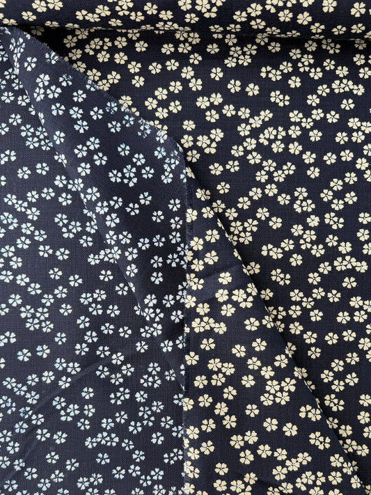 Sevenberry Nara Homespun, Cherry Blossoms - Rich Blue