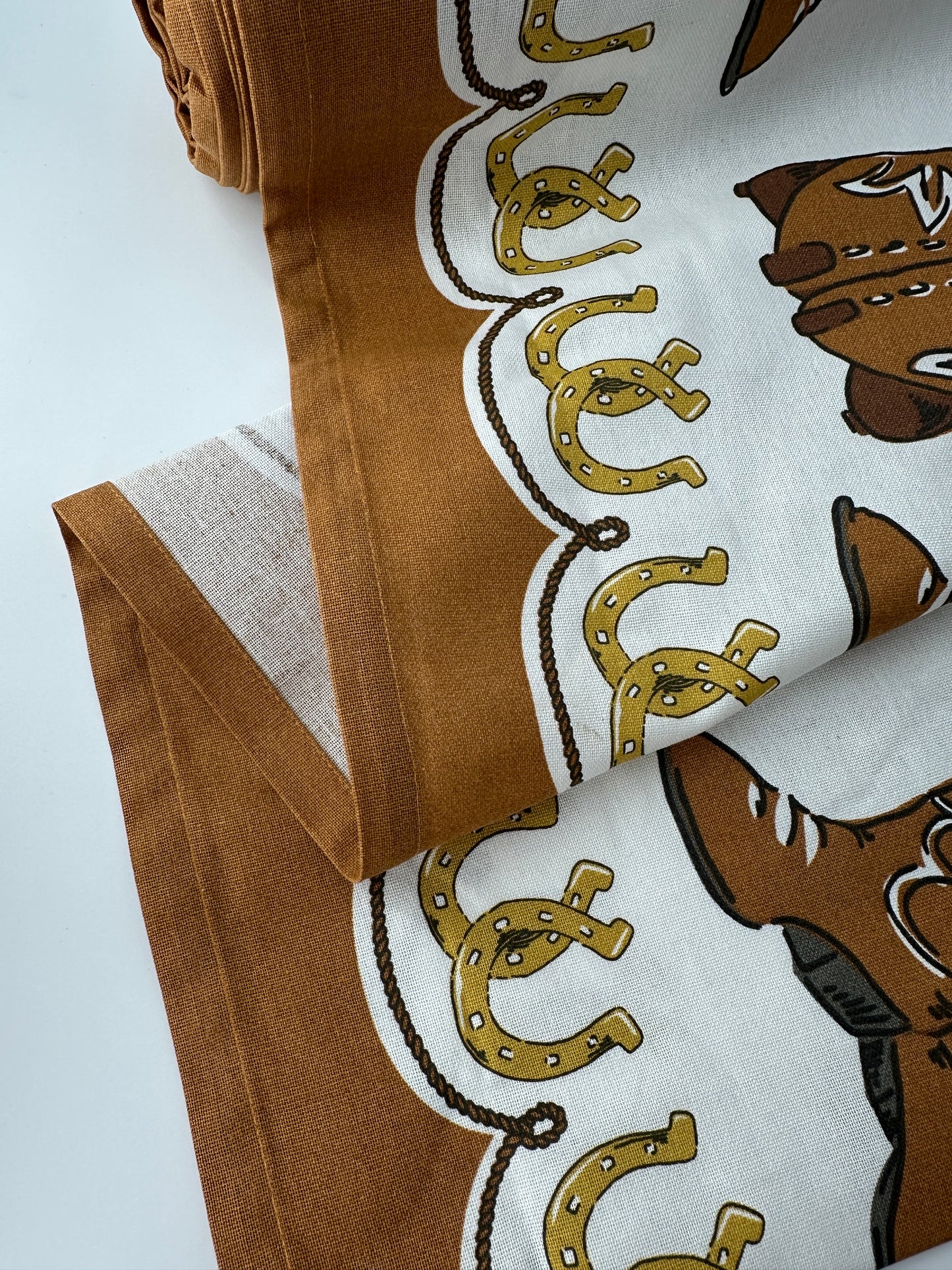 Cotton Toweling, Retro Cowboy Print, 16" wide