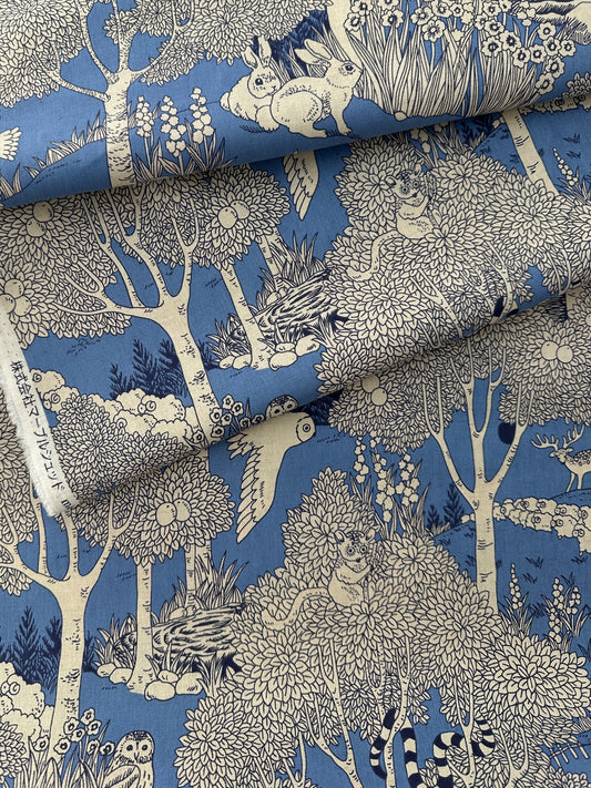 Japanese Cotton/Linen Sheeting, Forest Dot