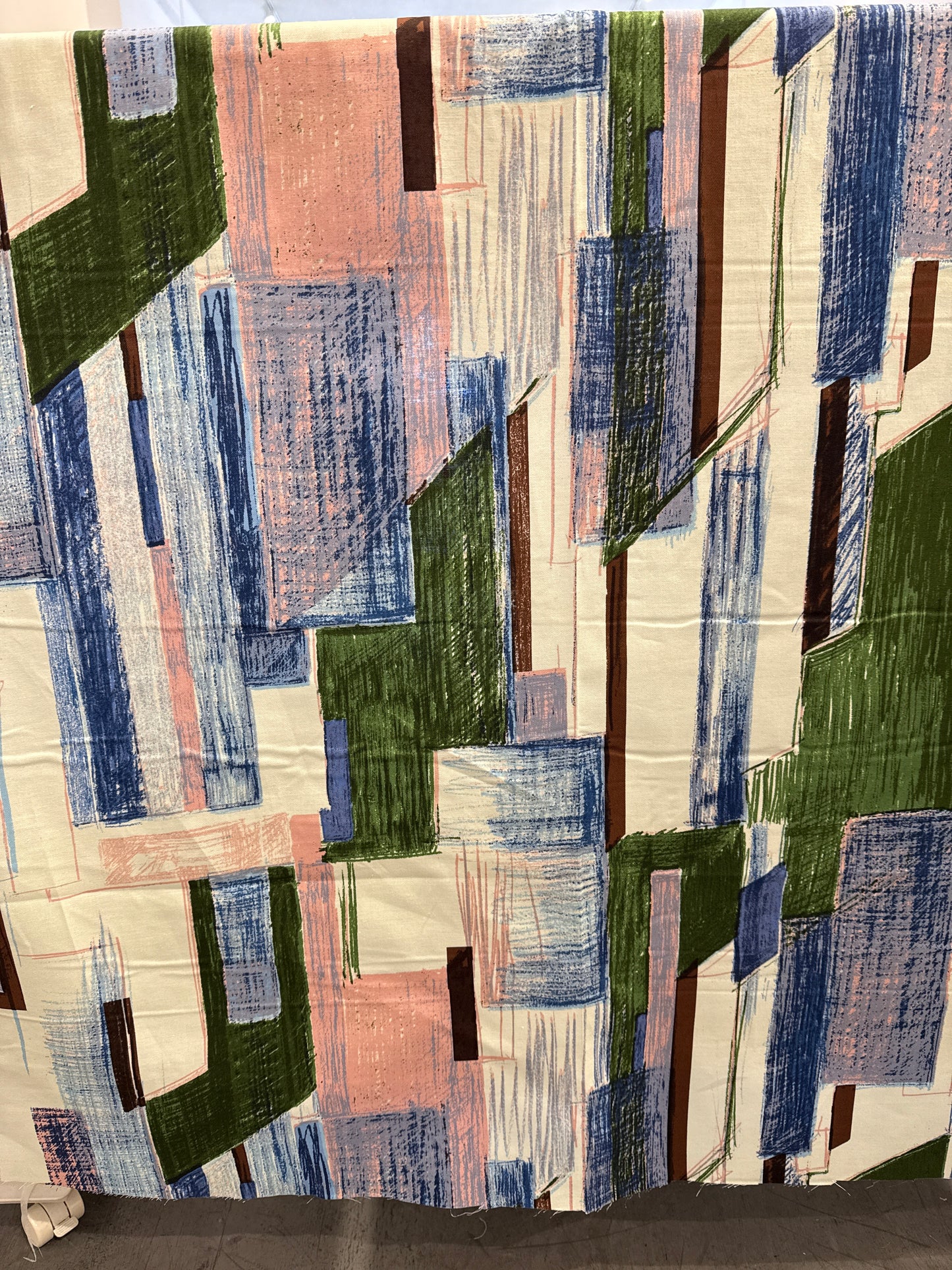 Japanese Cotton Twill, Abstract Print, Blue/Green