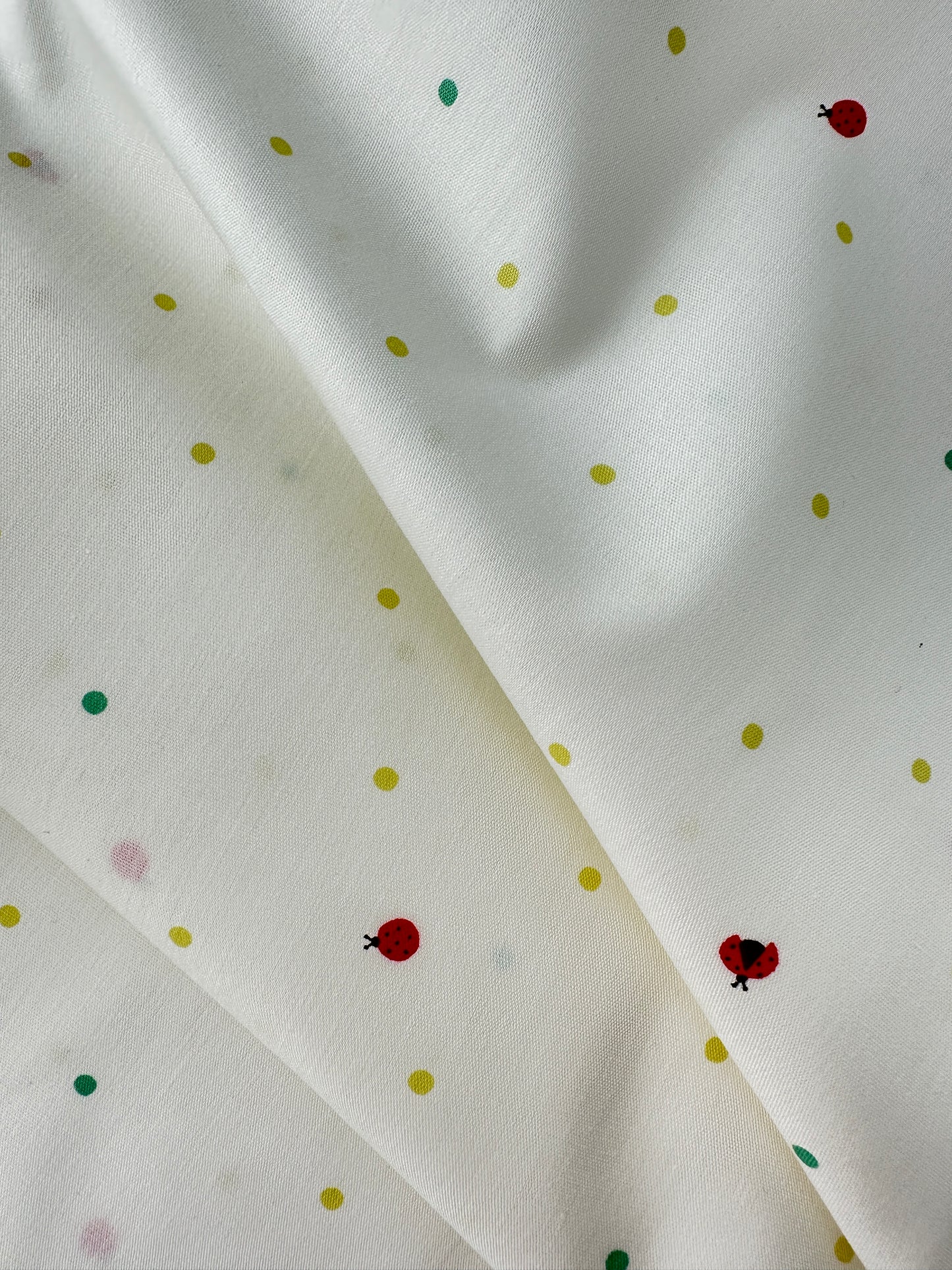 Japanese Cotton Poplin, Ladybug Print