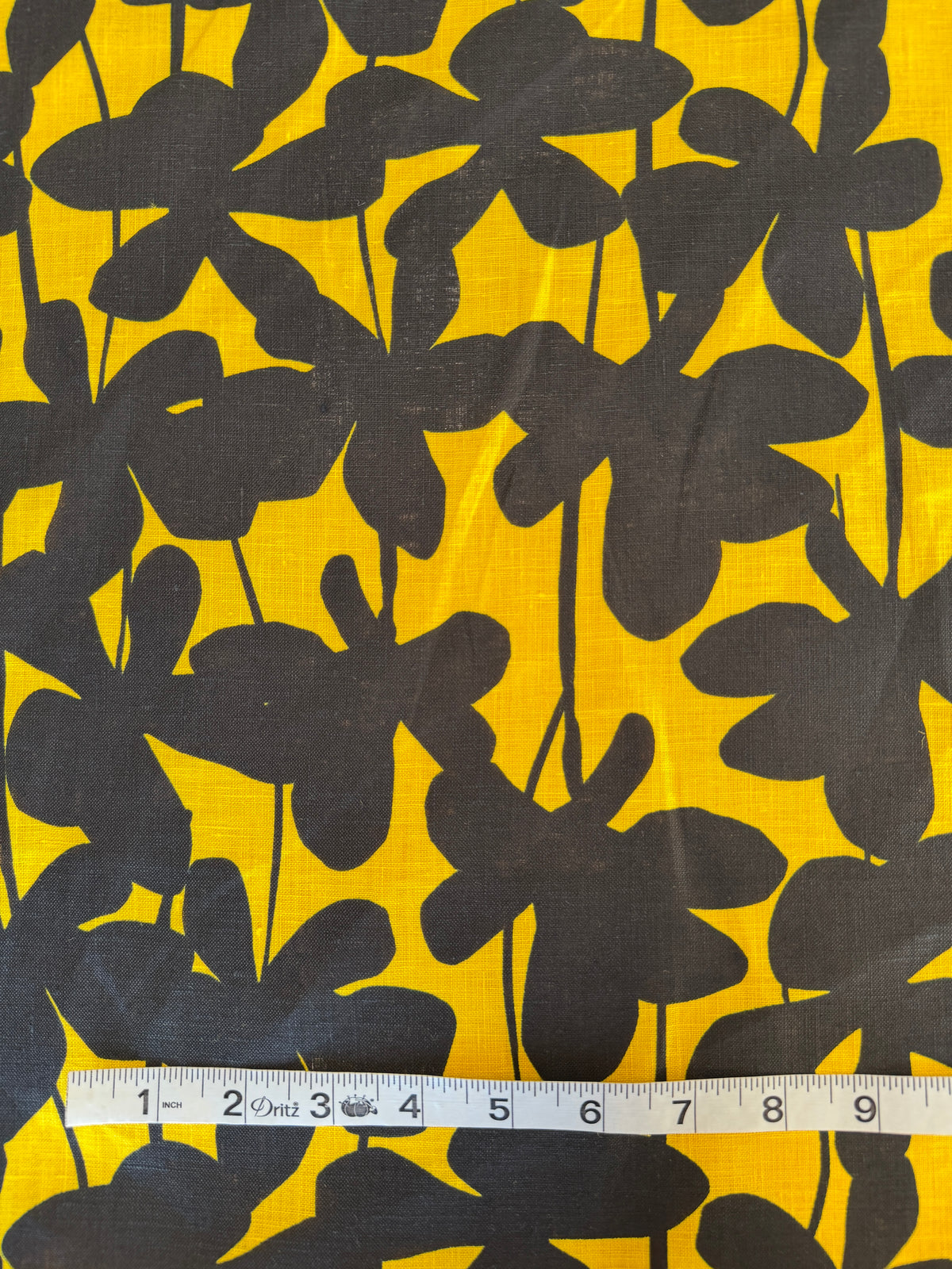 Linen, Black/Yellow Floral