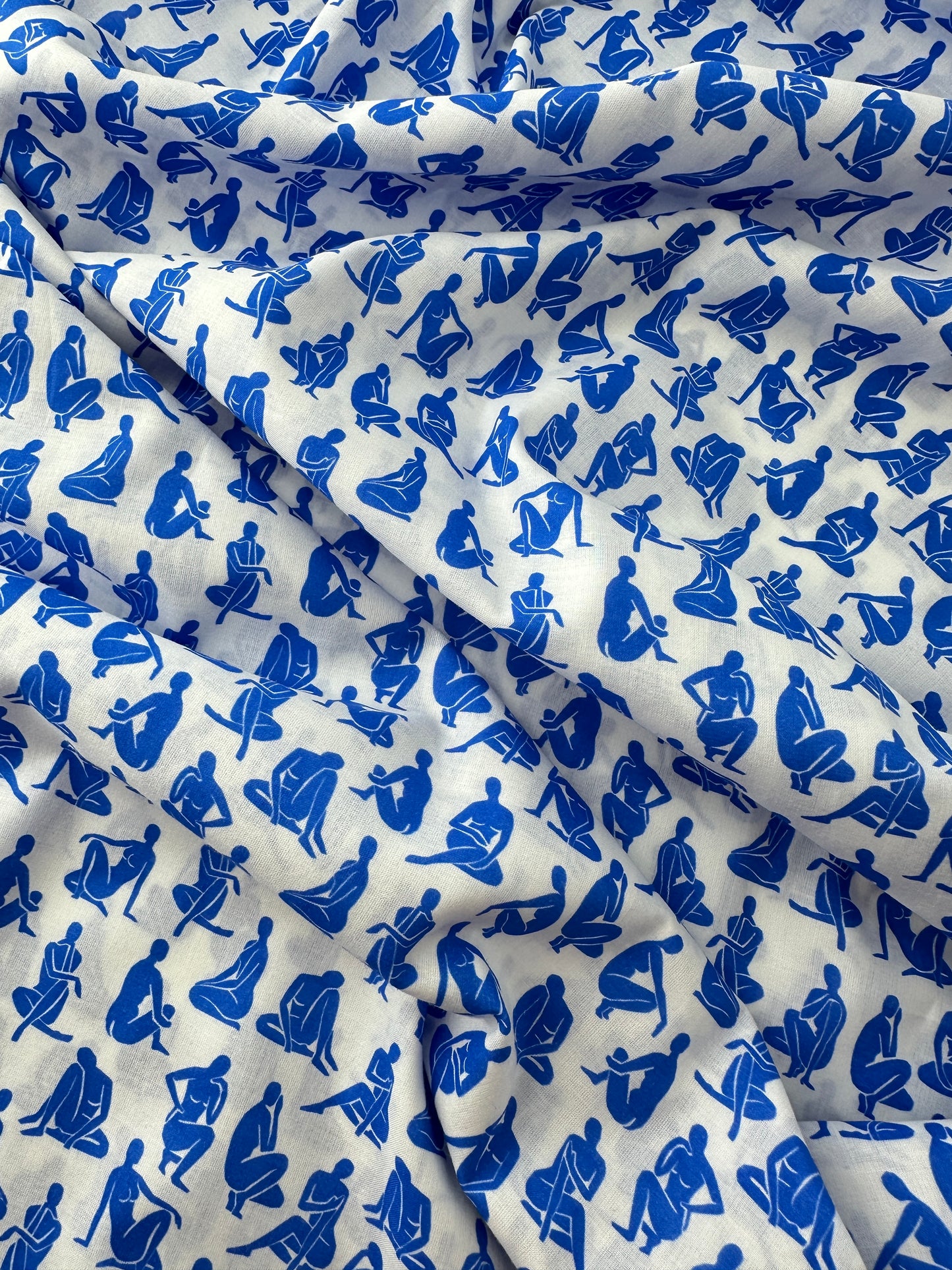 Italian Cotton Lawn, Blue Muse Silhouettes