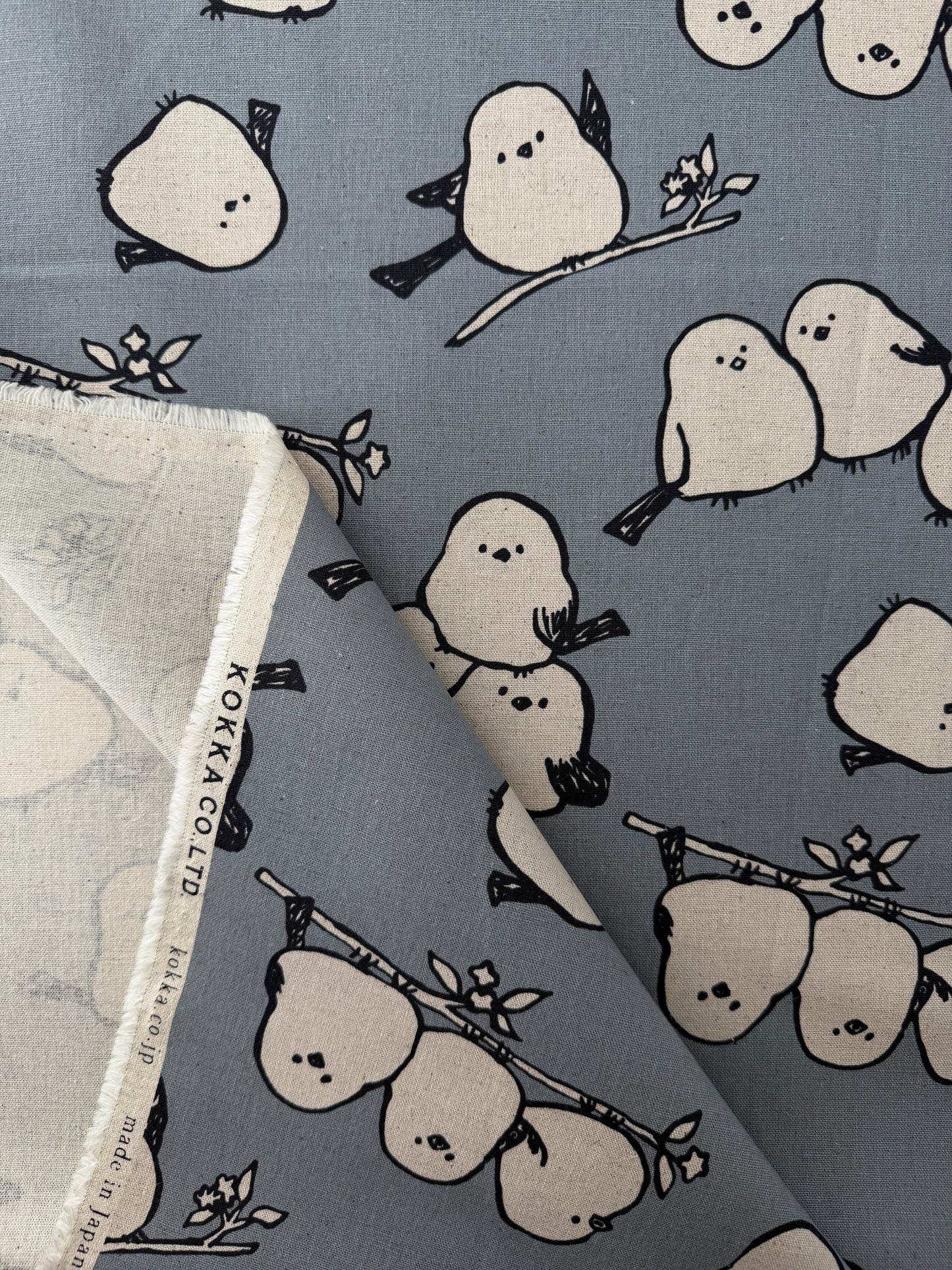Kokka Cotton Canvas, Simply Animal - Shima Enaga Birds