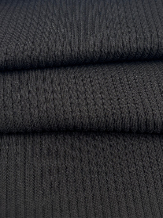Cotton 6x3 Rib, Black, 311 gsm