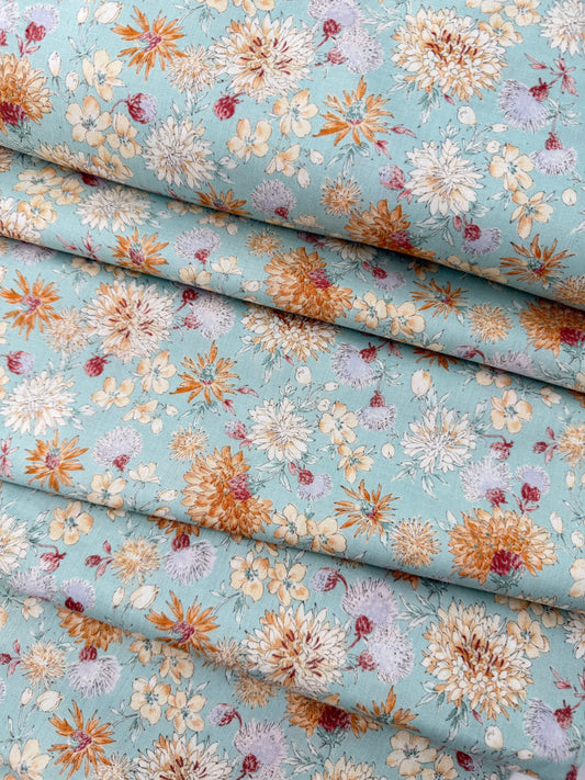 Sevenberry Cotton Shirting, Nostalgia Noble Aroma - Mint Orange