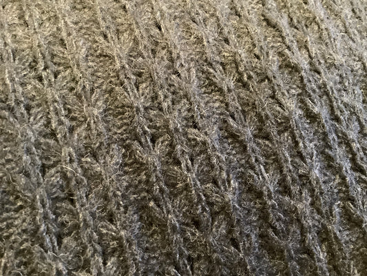 Italian Wool, Machine Knit, Charcoal Gray
