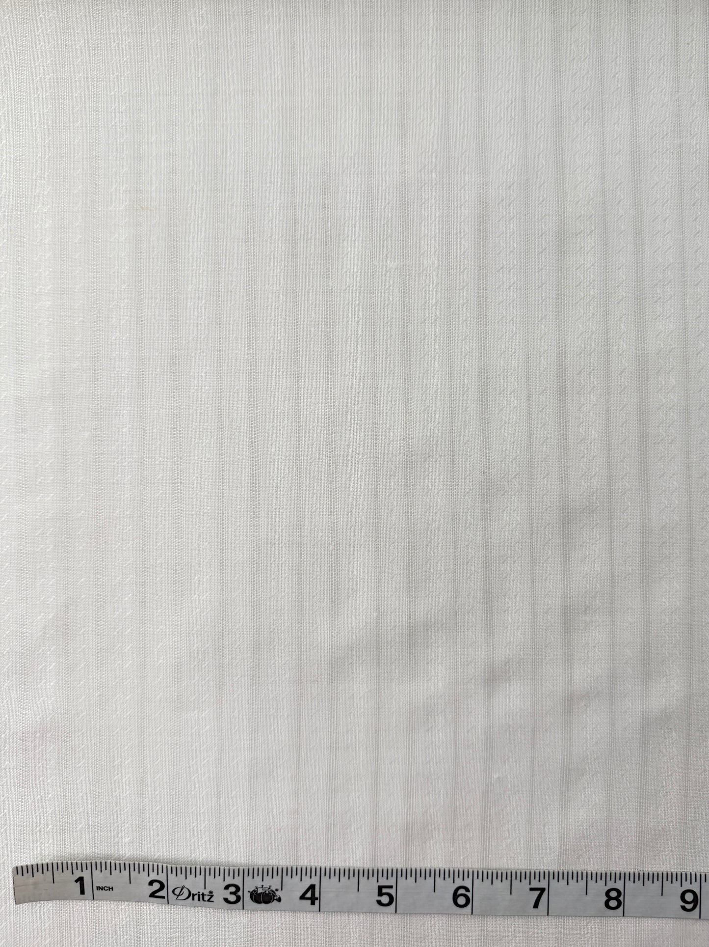 Linen Tonal Vertical Stripe - White