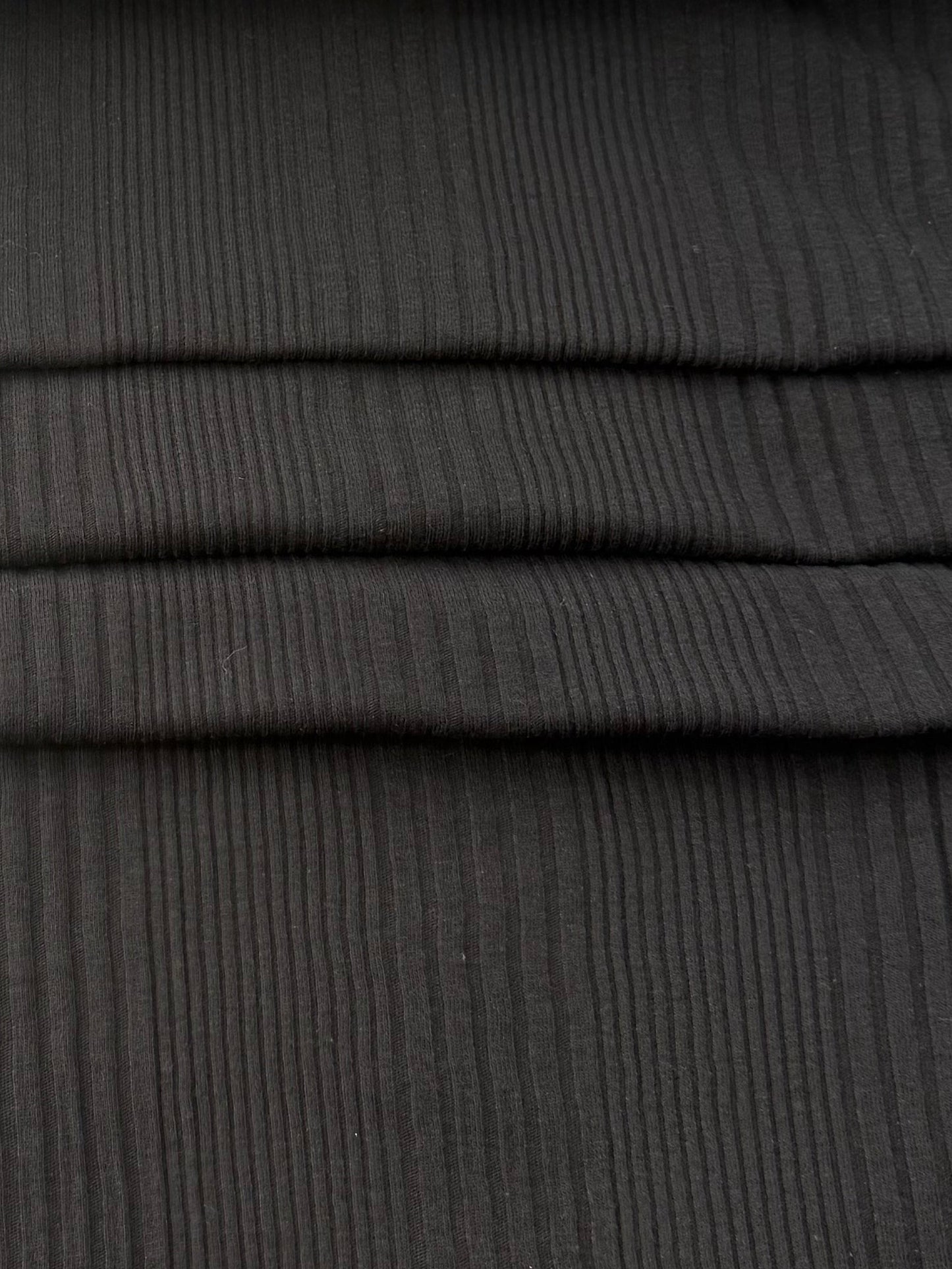 Cotton Variegated Rib, 132 gsm - Black