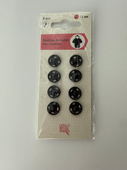 Snaps, Black or Silver, 16 mm or 13 mm