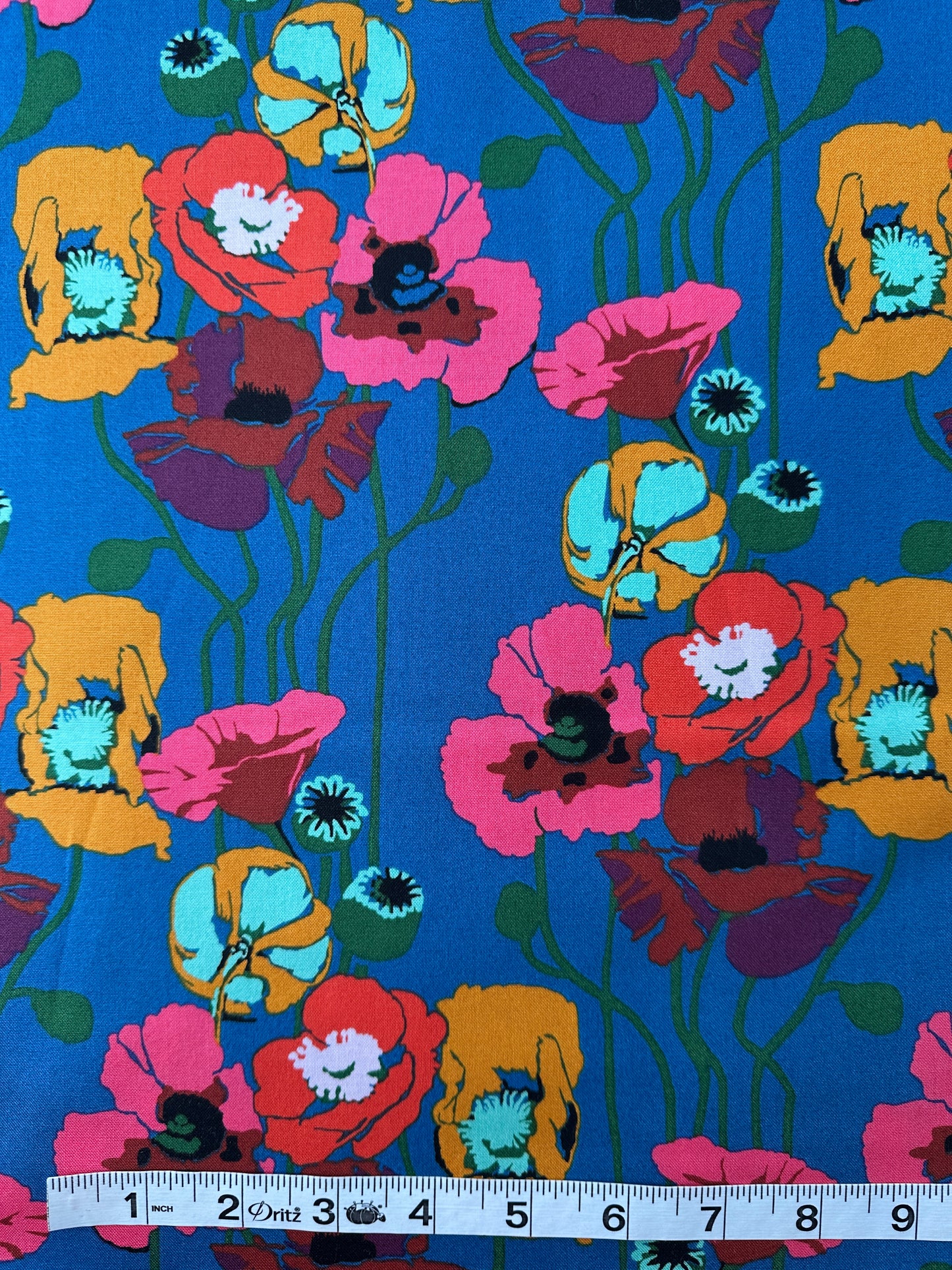 Anna Maria Cotton Sheeting, Overdressed, Pouring Poppies in Paint, 4.7oz