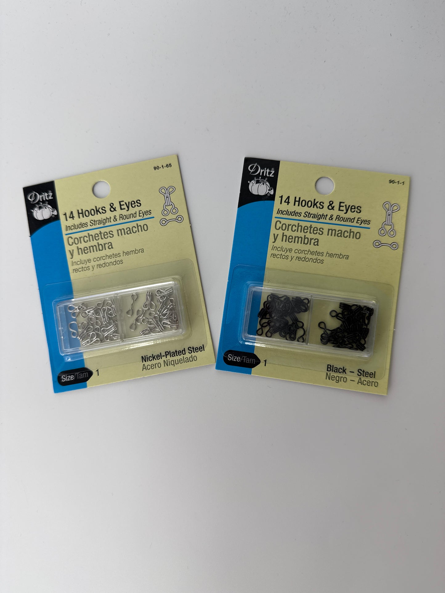 Hook & Eye Closures, Size 1, 14 sets
