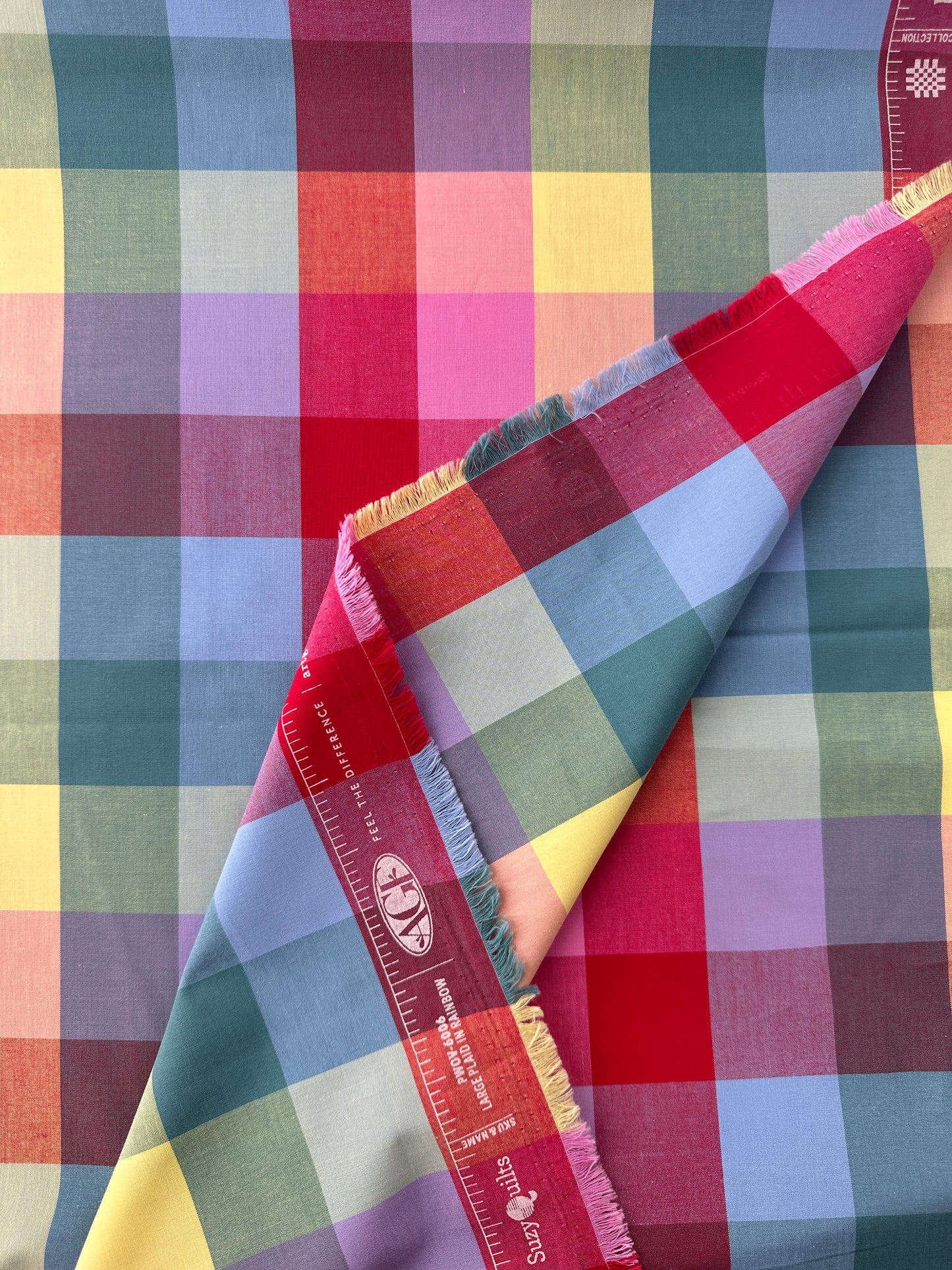 AGF Premium Cotton, Picnic Wovens, Large Plaid - Rainbow